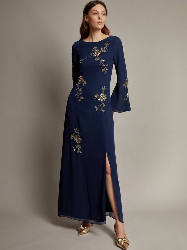 Вышитое сарой платье с длинным рукавом Monsoon, темно-синий
Вышитое сарой платье с длинным рукавом Monsoon, темно-синий