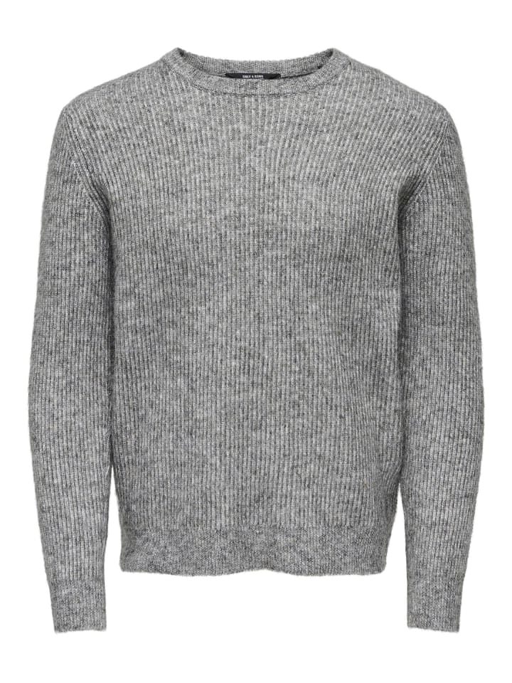 ONLY & SONS Вязаный свитер средне-серого меланжевого цвета
ONLY & SONS Вязаный свитер средне-серого меланжевого цвета