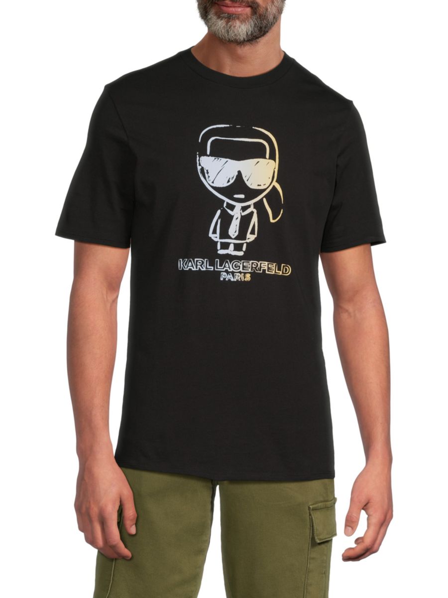 Футболка из хлопка с выцветшим принтом персонажа Карла Karl Lagerfeld Paris, черный
Футболка из хлопка с выцветшим принтом персонажа Карла Karl Lagerfeld Paris, черный