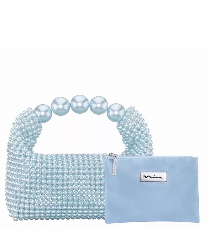 Сумка-хобо с крупной бусиной на ручке Nina, синий 
Сумка-хобо с крупной бусиной на ручке Nina, синий