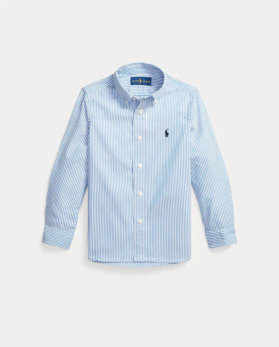 Полосатая хлопковая рубашка для мальчика Polo Ralph Lauren, светло-голубой
Полосатая хлопковая рубашка для мальчика Polo Ralph Lauren, светло-голубой