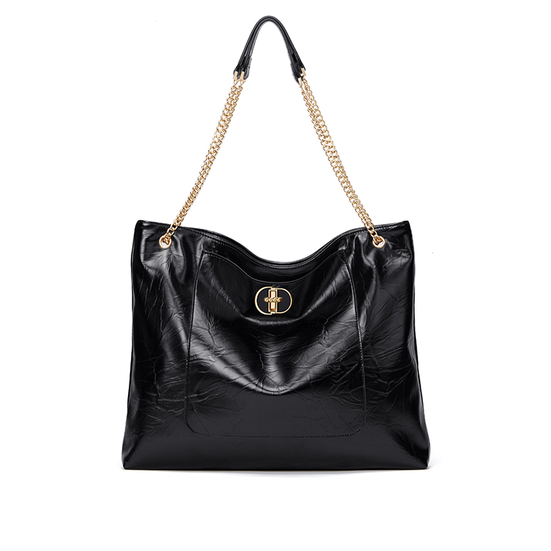 Черная блестящая кожаная PU сумка-шоппер CNOLES для женщин, экрю
Черная блестящая кожаная PU сумка-шоппер CNOLES для женщин, экрю