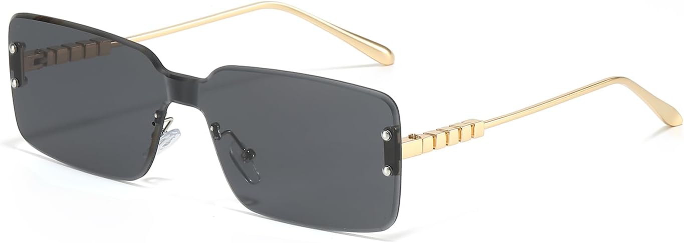 Маленькие прямоугольные солнцезащитные очки для женщин и мужчин в стиле ретро, без оправы, с прозрачными линзами, винтажные, квадратные, без оправы Azoxus, Black Lens
Маленькие прямоугольные солнцезащитные очки для женщин и мужчин в стиле ретро, без оправы, с прозрачными линзами, винтажные, квадратные, без оправы Azoxus, Black Lens