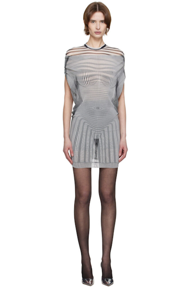 Бело-черное мини-платье «The Draped Body Morphing» Jean Paul Gaultier 
Бело-черное мини-платье «The Draped Body Morphing» Jean Paul Gaultier