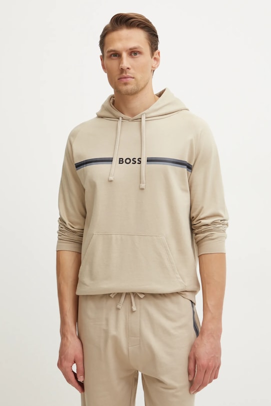 Хлопковая толстовка для отдыха Boss, бежевый 
Хлопковая толстовка для отдыха Boss, бежевый
