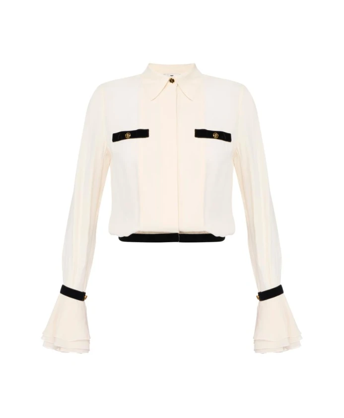 Блузка из жоржета с декоративными пуговицами. Elisabetta Franchi, бежевый
Блузка из жоржета с декоративными пуговицами. Elisabetta Franchi, бежевый