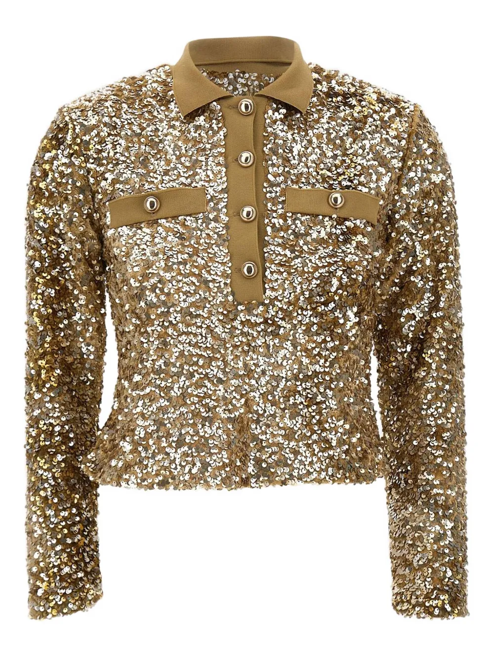 Поло с отделкой из пайеток Marella, коричневый
Поло с отделкой из пайеток Marella, коричневый