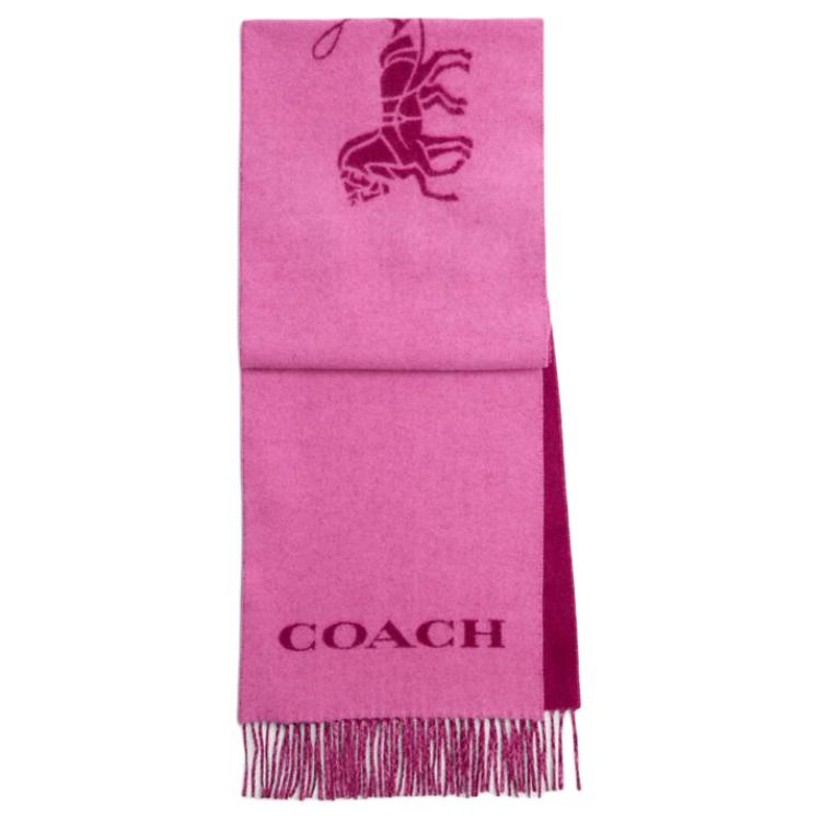 COACH Кашемировый шарф унисекс розовый, Pink 
COACH Кашемировый шарф унисекс розовый, Pink