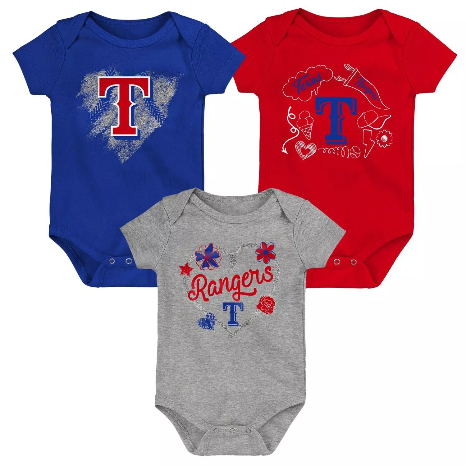 Комплект боди Infant Royal/Красный/Серый из 3 шт. Texas Rangers Batter Up Outerstuff
Комплект боди Infant Royal/Красный/Серый из 3 шт. Texas Rangers Batter Up Outerstuff
