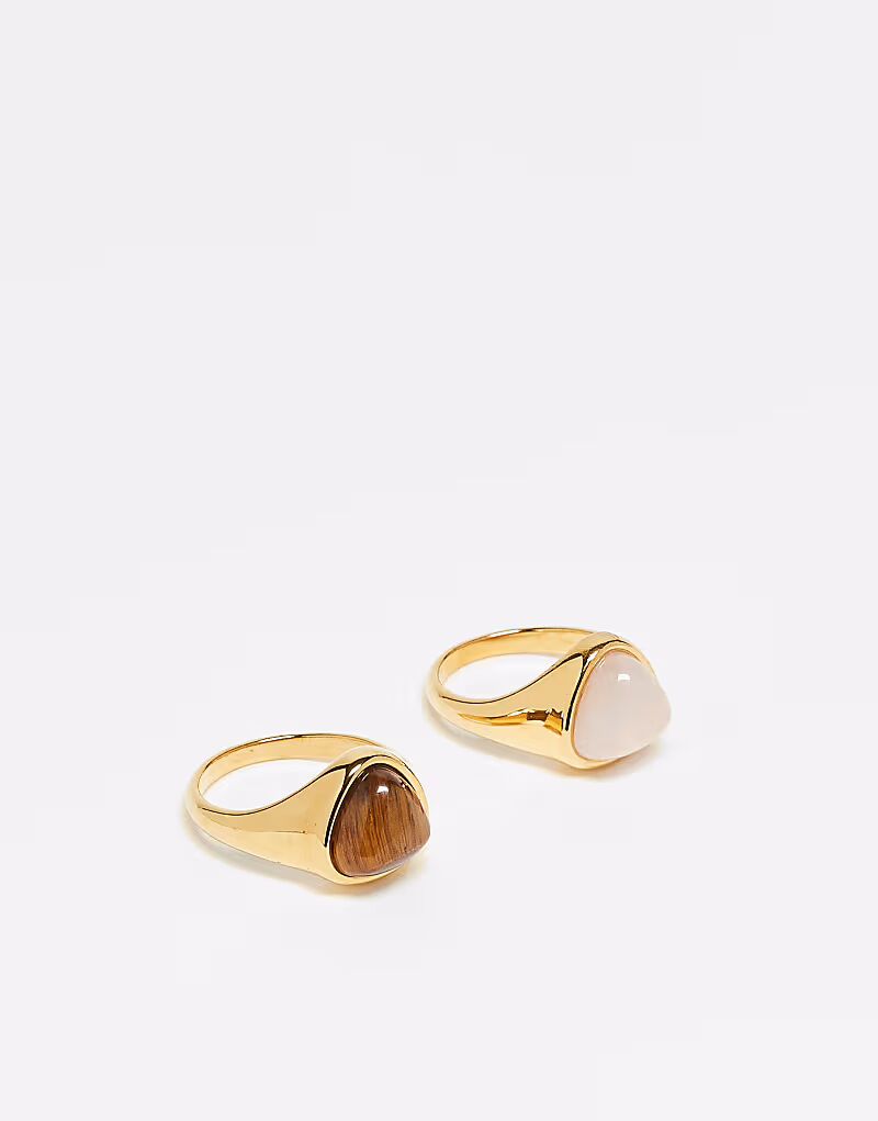 Набор из 2 колец Curve из нержавеющей стали с полудрагоценными камнями в золотистом оттенке Asos Curve
Набор из 2 колец Curve из нержавеющей стали с полудрагоценными камнями в золотистом оттенке Asos Curve