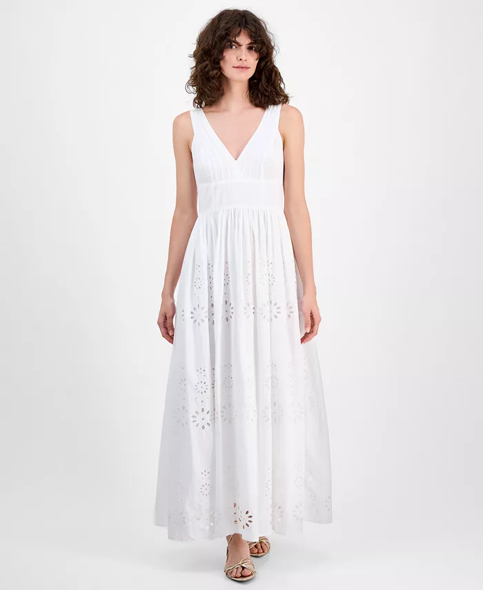 Женское хлопковое платье макси с V-образным вырезом I.N.C. International Concepts, белый
Женское хлопковое платье макси с V-образным вырезом I.N.C. International Concepts, белый