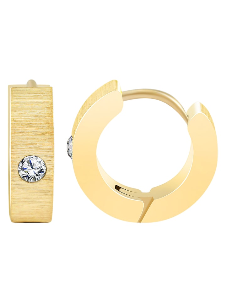 Adeliás Женские серьги - Серьги-кольца из нержавеющей стали с золотыми стразами
Adeliás Женские серьги - Серьги-кольца из нержавеющей стали с золотыми стразами