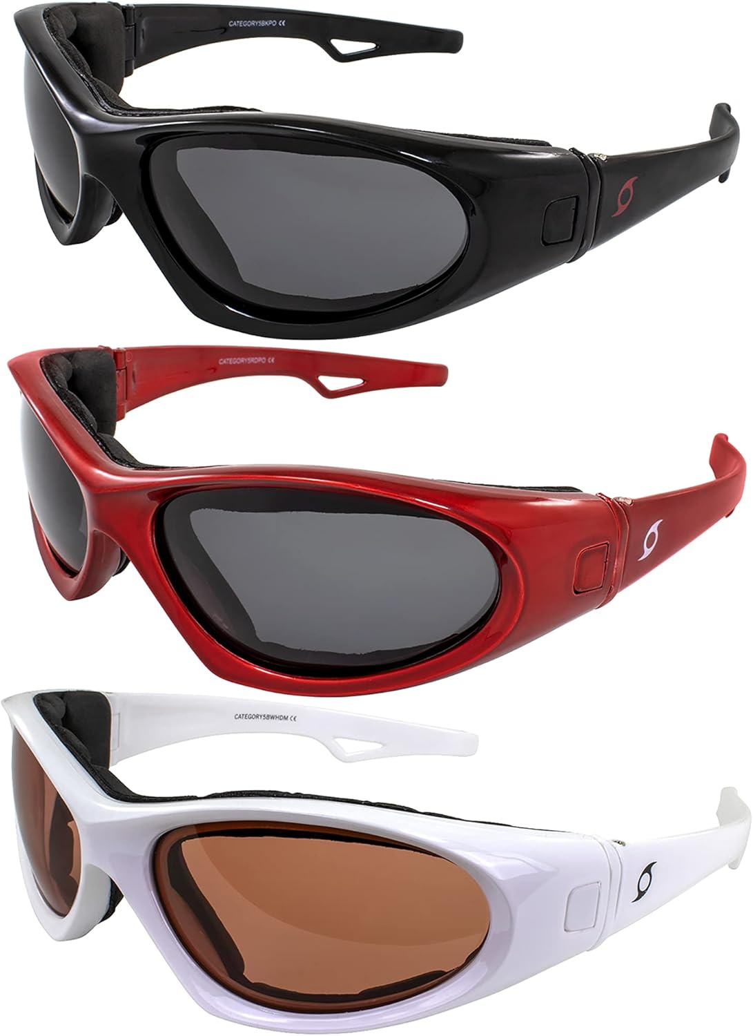 Очки Hurricane Eyewear Category 5 для водных лыж и гидроциклов: гибридные, 3 пары, белая оправа с зеркальными линзами, черная и красная оправы с поляризованными дымчатыми линзами, Smoke & Amber
Очки Hurricane Eyewear Category 5 для водных лыж и гидроциклов: гибридные, 3 пары, белая оправа с зеркальными линзами, черная и красная оправы с поляризованными дымчатыми линзами, Smoke & Amber