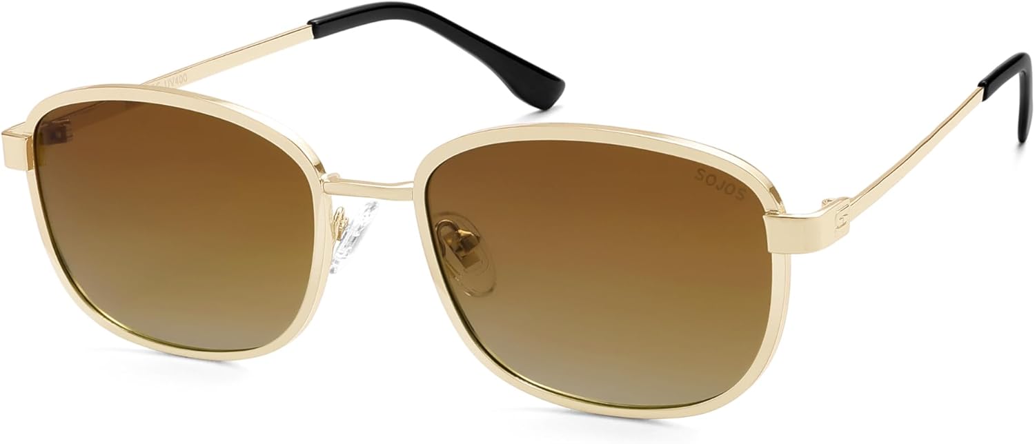 Солнцезащитные очки SOJOS в стиле ретро, прямоугольные, поляризованные, для женщин и мужчин, винтажный стиль 90-х, прямоугольная оправа, женские и мужские солнцезащитные очки SJ1225, Gold/Brown Grading
Солнцезащитные очки SOJOS в стиле ретро, прямоугольные, поляризованные, для женщин и мужчин, винтажный стиль 90-х, прямоугольная оправа, женские и мужские солнцезащитные очки SJ1225, Gold/Brown Grading