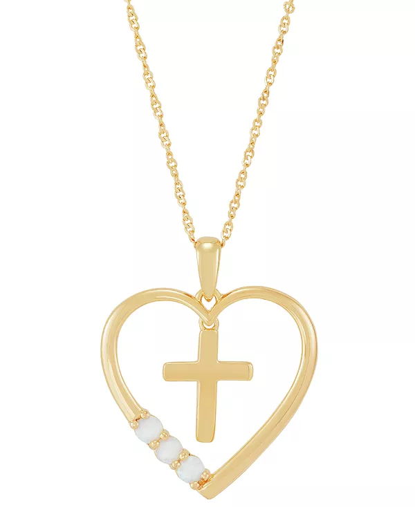 Ожерелье с подвеской в форме сердца с выращенным в лаборатории опалом, 18 дюймов (1/8 карата) из стерлингового серебра с позолотой 14 карат Macy'S, opal
Ожерелье с подвеской в форме сердца с выращенным в лаборатории опалом, 18 дюймов (1/8 карата) из стерлингового серебра с позолотой 14 карат Macy'S, opal