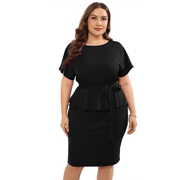 Платье для женщин Plus size, деловое, приталенное, с коротким рукавом, миди, с поясом Seoria, Black
Платье для женщин Plus size, деловое, приталенное, с коротким рукавом, миди, с поясом Seoria, Black
