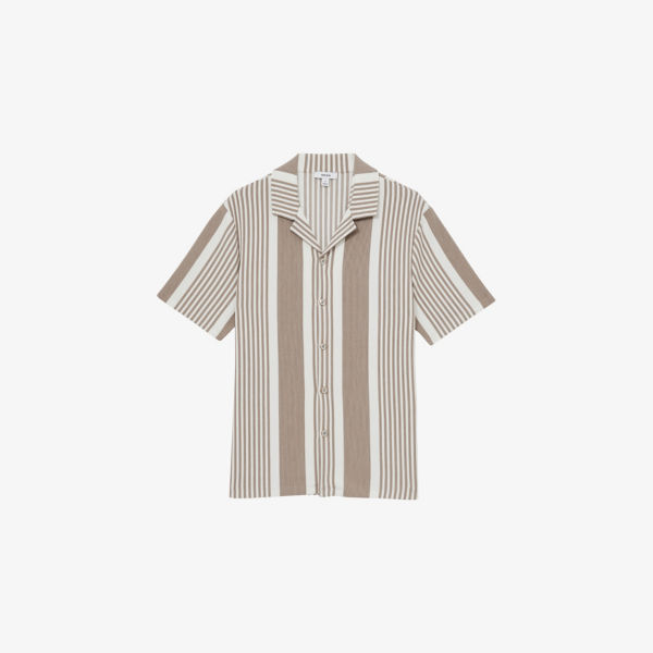 Рубашка Reiss с коротким рукавом в полоску, бело-бежевый
Рубашка Reiss с коротким рукавом в полоску, бело-бежевый