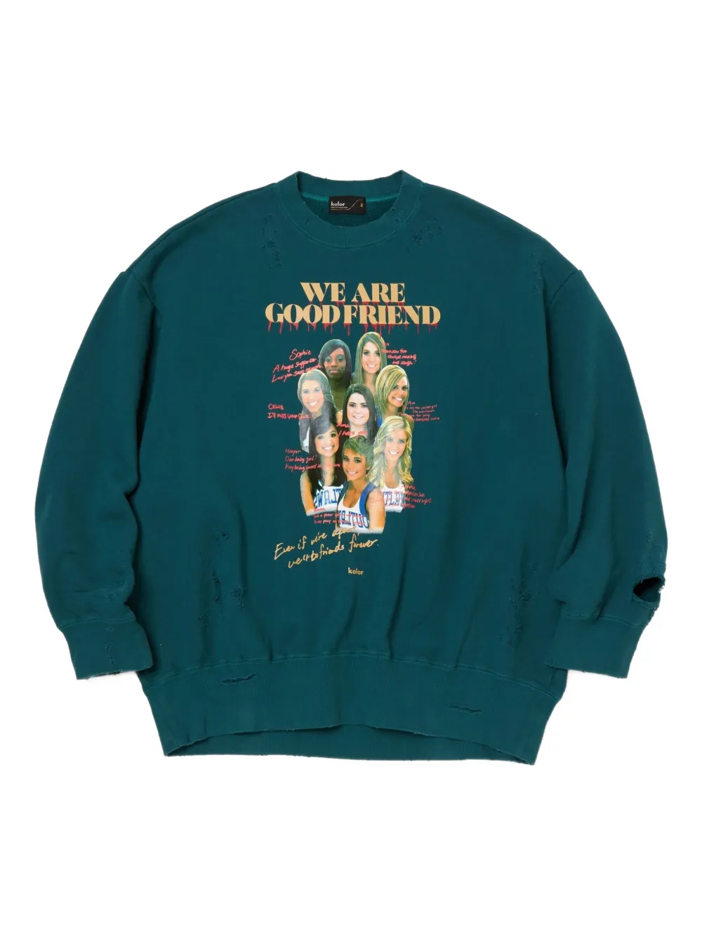 Толстовка с графическим принтом и эффектом потертости Kolor, зеленый
Толстовка с графическим принтом и эффектом потертости Kolor, зеленый