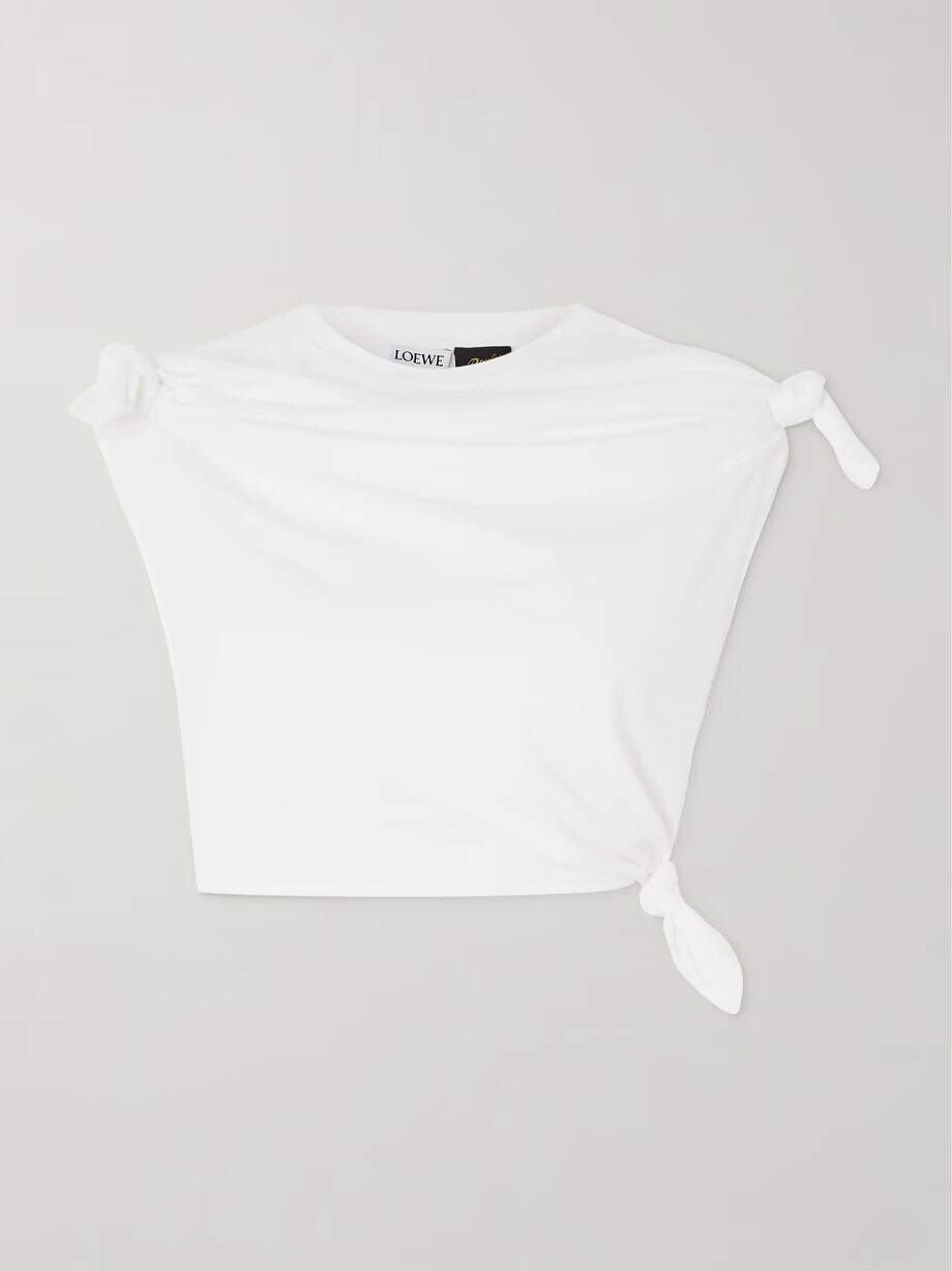 Укороченная футболка Paula's Ibiza из хлопкового джерси с узлом Loewe, белый
Укороченная футболка Paula's Ibiza из хлопкового джерси с узлом Loewe, белый