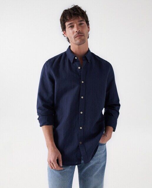 Обычная мужская рубашка однотонного с фирменным логотипом Salsa Jeans, синий
Обычная мужская рубашка однотонного с фирменным логотипом Salsa Jeans, синий