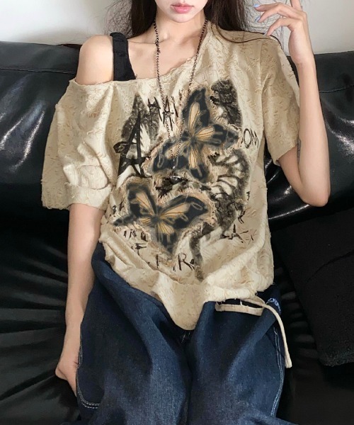 Футболка с коротким рукавом, асимметричным кроем на одно плечо, с принтом бабочки REMUR, бежевая, Бежевый, Футболка с коротким рукавом, асимметричным кроем на одно плечо, с принтом бабочки REMUR, бежевая
Футболка с коротким рукавом, асимметричным кроем на одно плечо, с принтом бабочки REMUR, бежевая, Бежевый, Футболка с коротким рукавом, асимметричным кроем на одно плечо, с принтом бабочки REMUR, бежевая