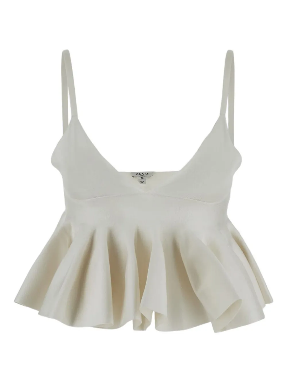 Топ Godet с V-образным вырезом и оборками Alaïa, бежевый
Топ Godet с V-образным вырезом и оборками Alaïa, бежевый