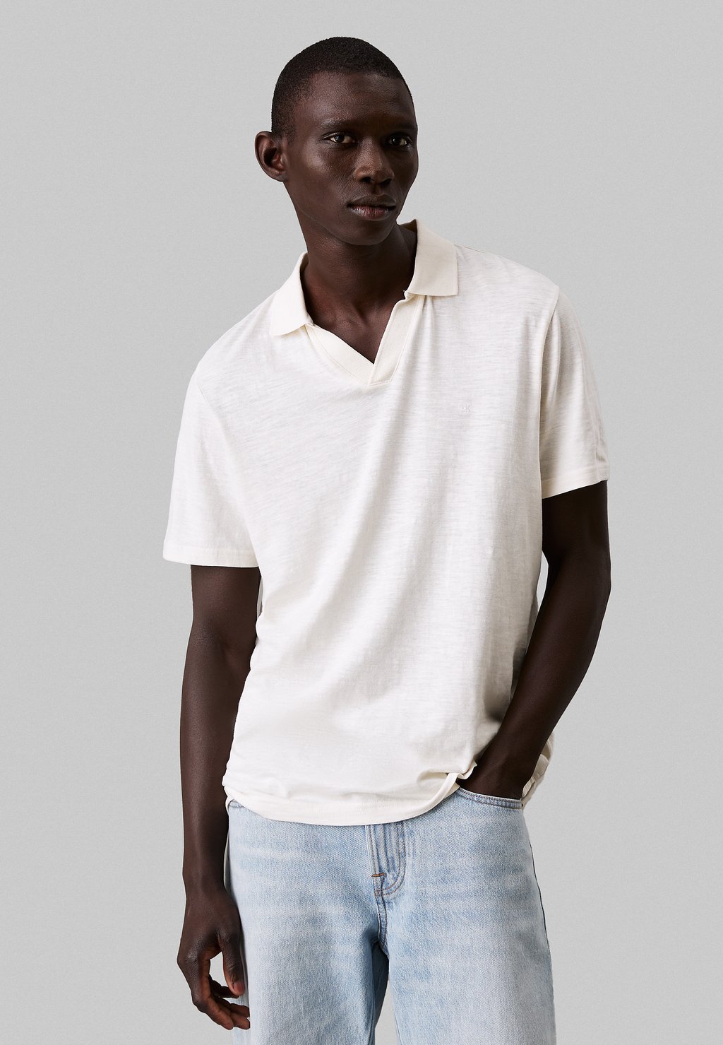 Рубашка поло CUBAN COLLAR Calvin Klein, белый 
Рубашка поло CUBAN COLLAR Calvin Klein, белый