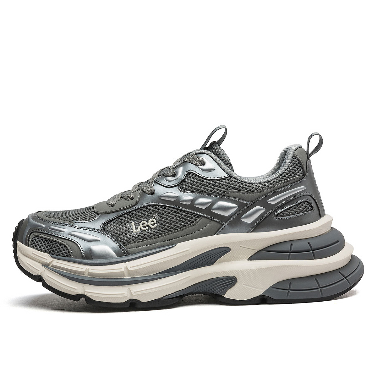 Lee Серебряные массивные низкие кроссовки мужские, цвет Silver 
Lee Серебряные массивные низкие кроссовки мужские, цвет Silver
