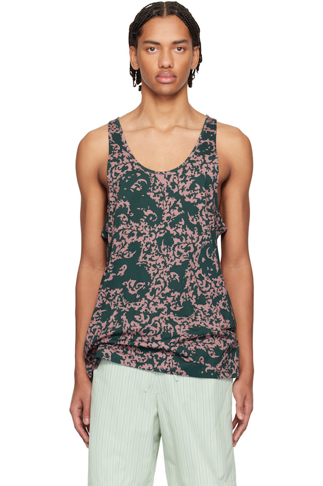 Dries Van Noten Зелено-Розовая майка с цветочным принтом
Dries Van Noten Зелено-Розовая майка с цветочным принтом