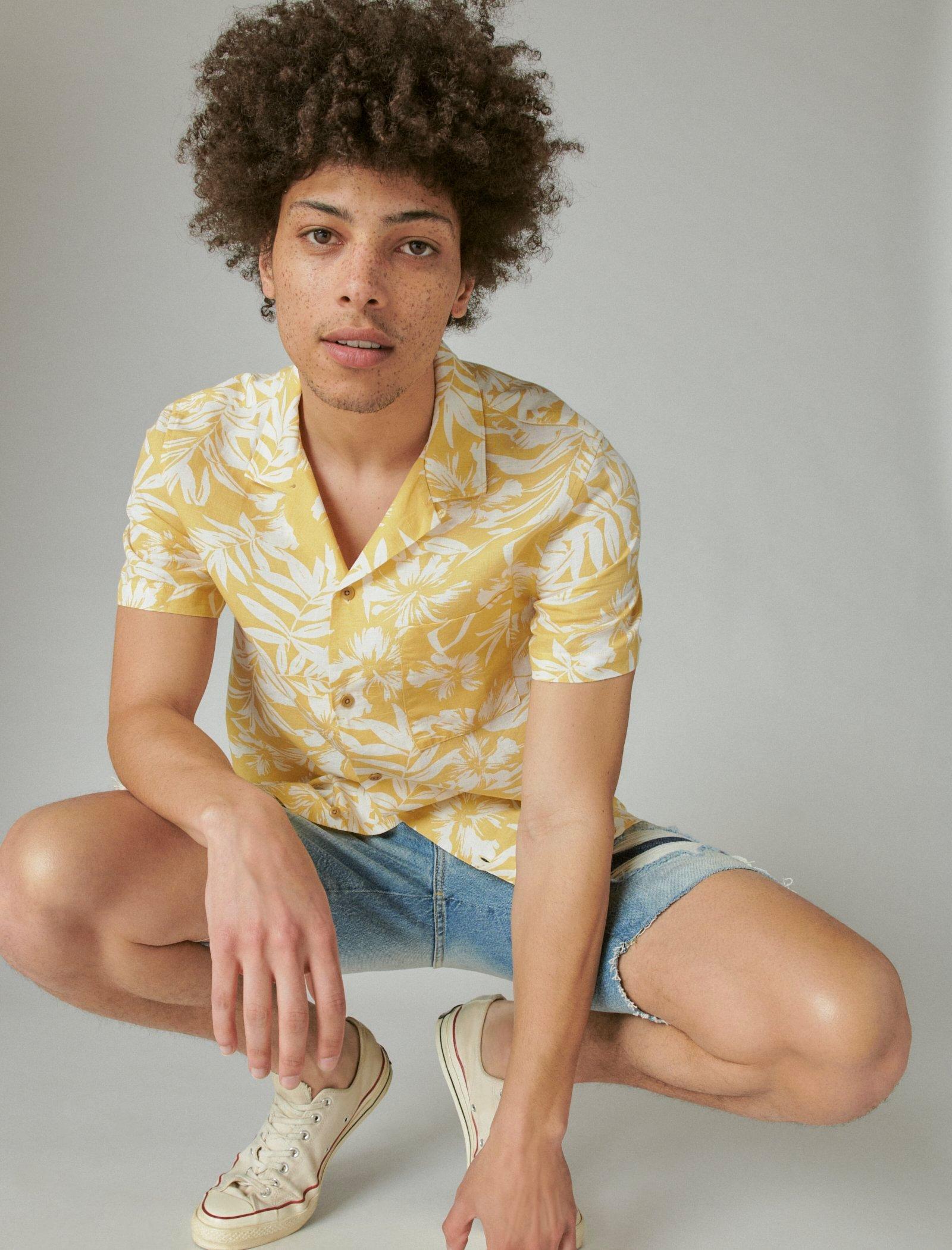 Мужская рубашка Lucky Brand из льна с принтом и воротником-стойкой с коротким рукавом, цвет multi
Мужская рубашка Lucky Brand из льна с принтом и воротником-стойкой с коротким рукавом, цвет multi