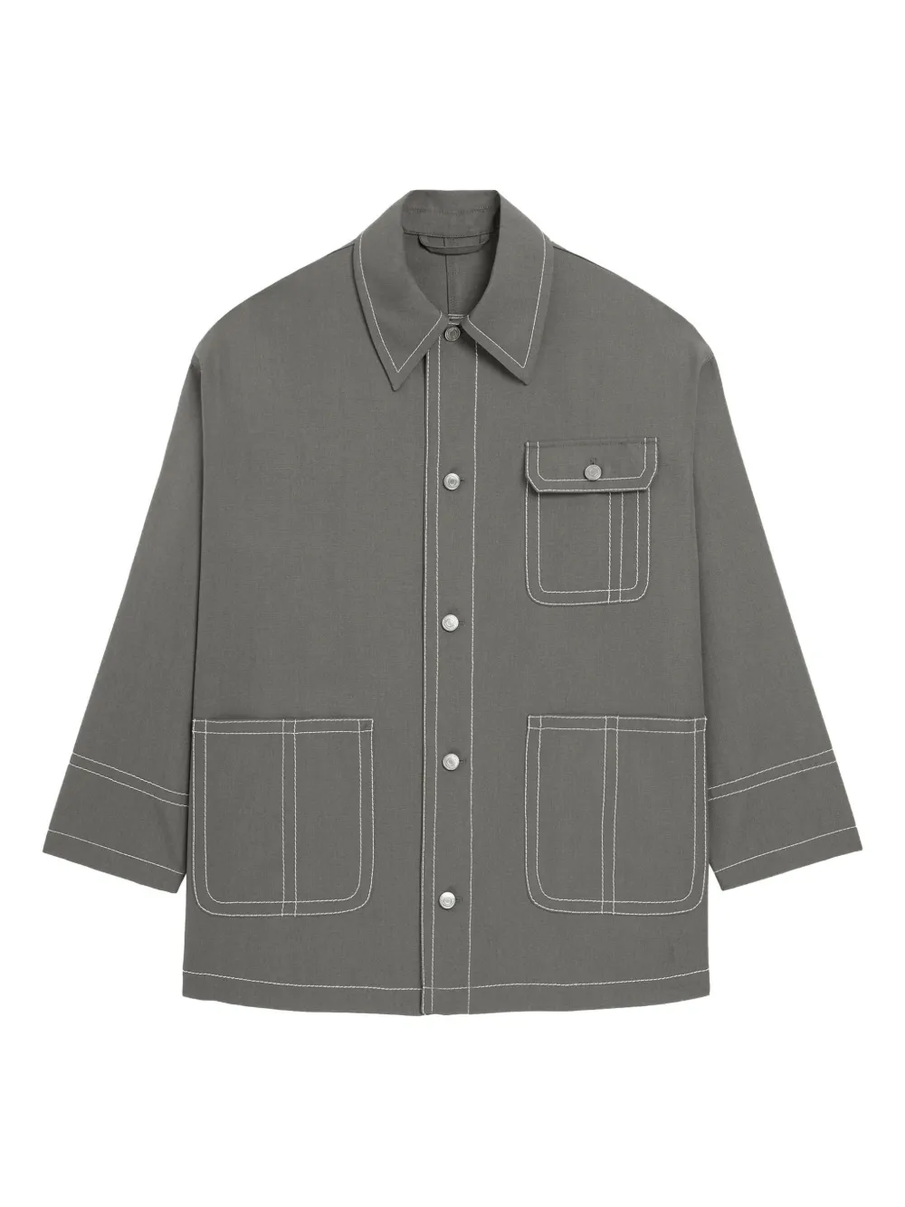 Куртка с накладными карманами AMI Paris, серый
Куртка с накладными карманами AMI Paris, серый