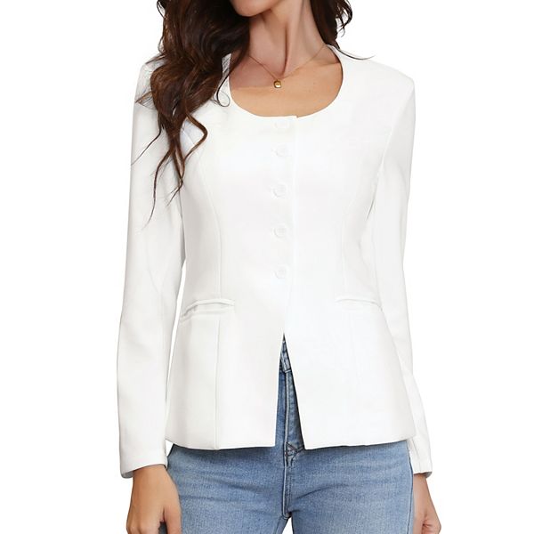 Блейзер для женщин в стиле business casual с пуговицами, круглым вырезом, длинными рукавами и карманами Inspire Chic
Блейзер для женщин в стиле business casual с пуговицами, круглым вырезом, длинными рукавами и карманами Inspire Chic