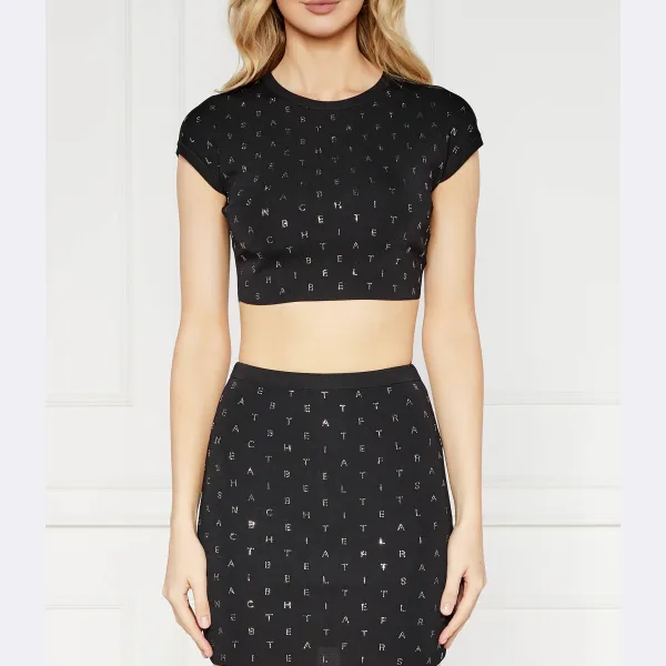 Топ стандартного кроя Elisabetta Franchi, черный
Топ стандартного кроя Elisabetta Franchi, черный