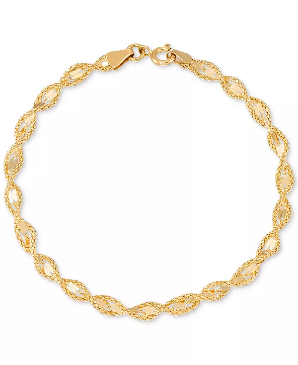 Браслет-Цепочка с текстурированной веревкой и зеркальным плетением в стиле «твист» из 10-каратного золота Macy'S, yellow
Браслет-Цепочка с текстурированной веревкой и зеркальным плетением в стиле «твист» из 10-каратного золота Macy'S, yellow