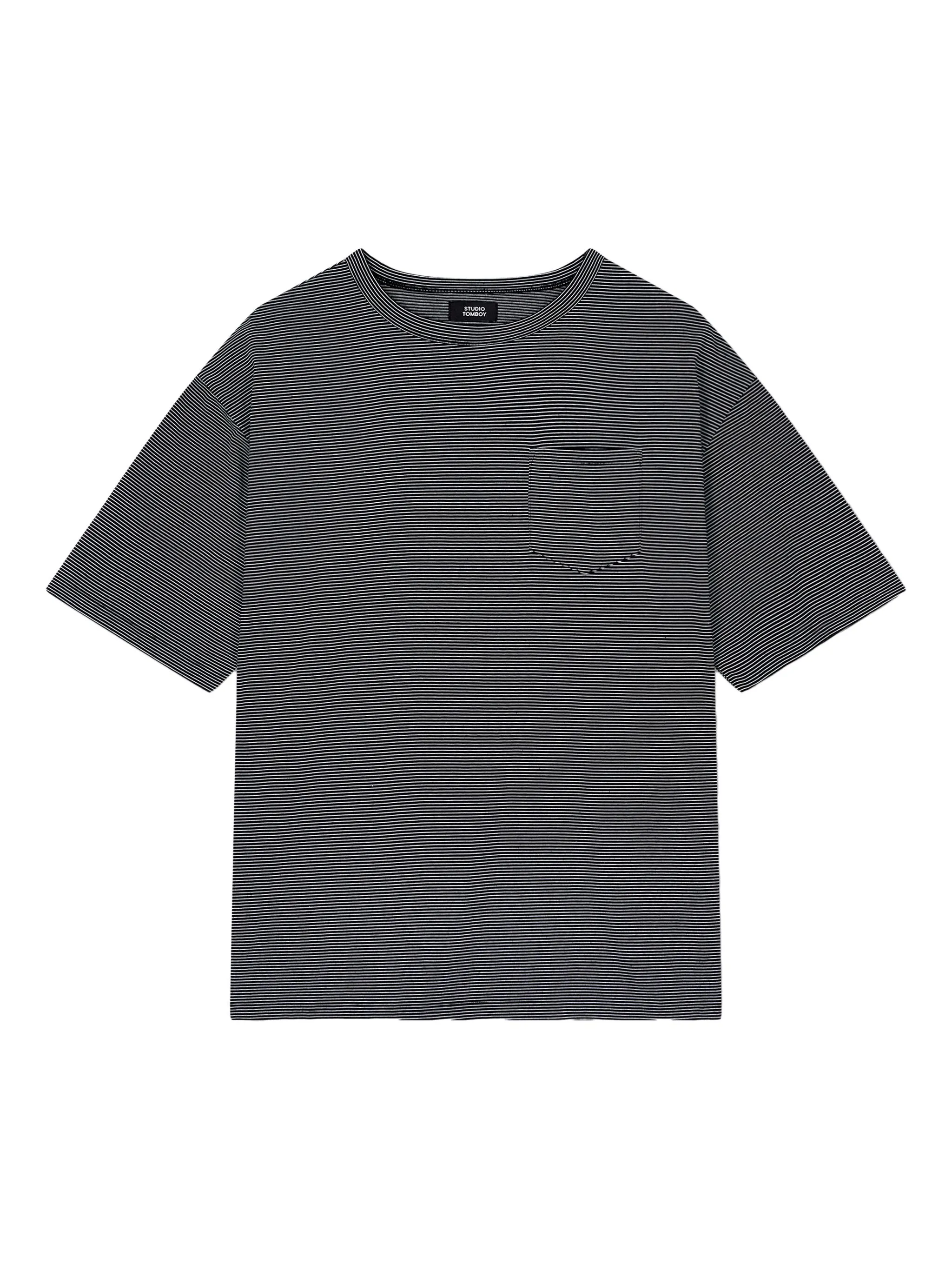 Полосатая футболка с нагрудным карманом Tomboy, черный
Полосатая футболка с нагрудным карманом Tomboy, черный