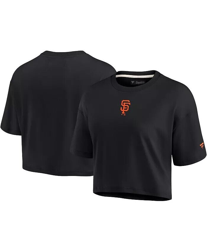 Женская черная укороченная футболка San Francisco Giants Super Soft с короткими рукавами Fanatics Signature
Женская черная укороченная футболка San Francisco Giants Super Soft с короткими рукавами Fanatics Signature