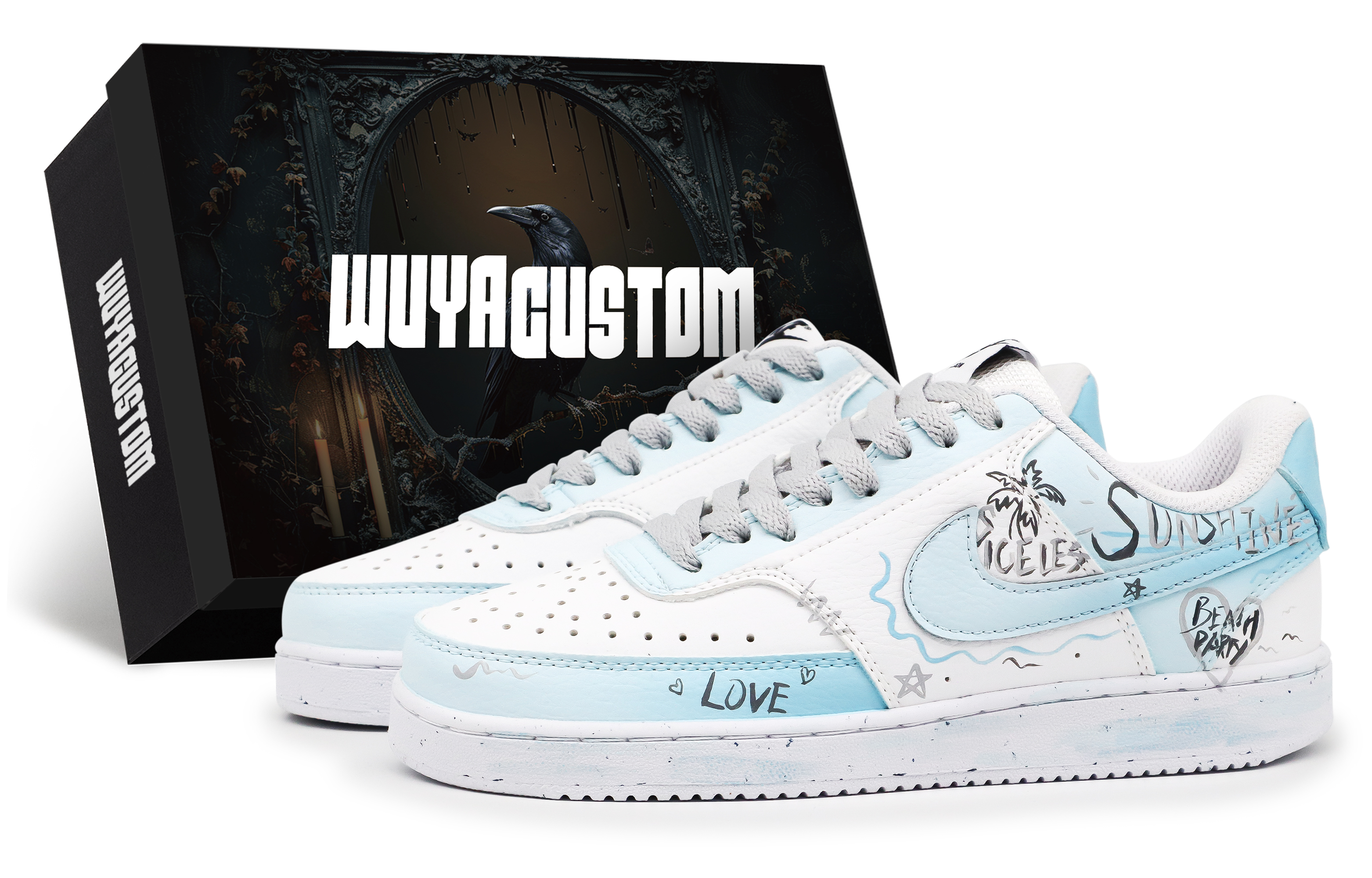 Nike Кроссовки для скейтбординга Court Vision 1, мужские, низкие, белые/синие 
Nike Кроссовки для скейтбординга Court Vision 1, мужские, низкие, белые/синие