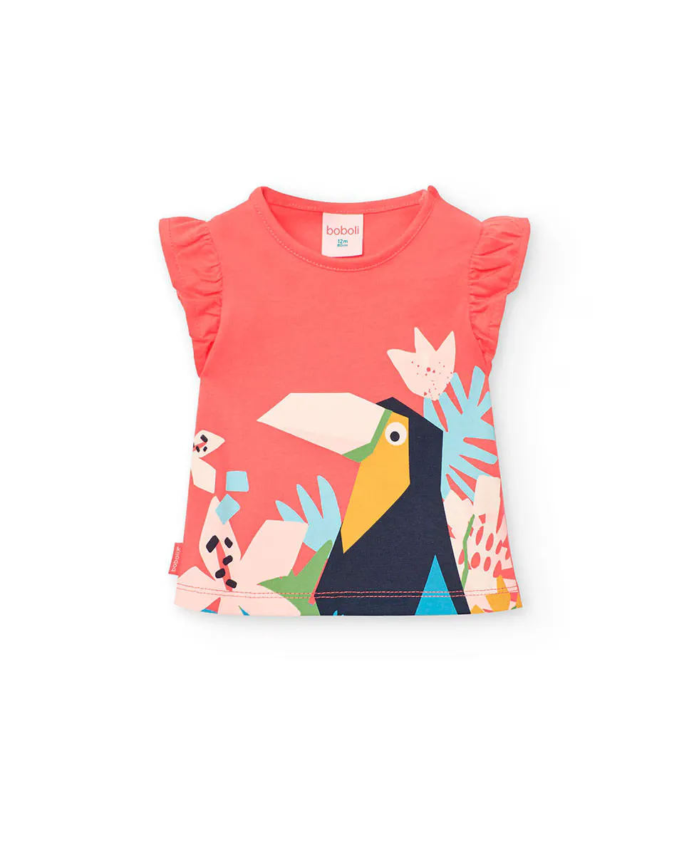 Футболка для девочки с рюшами и рисунком спереди Boboli, красный
Футболка для девочки с рюшами и рисунком спереди Boboli, красный
