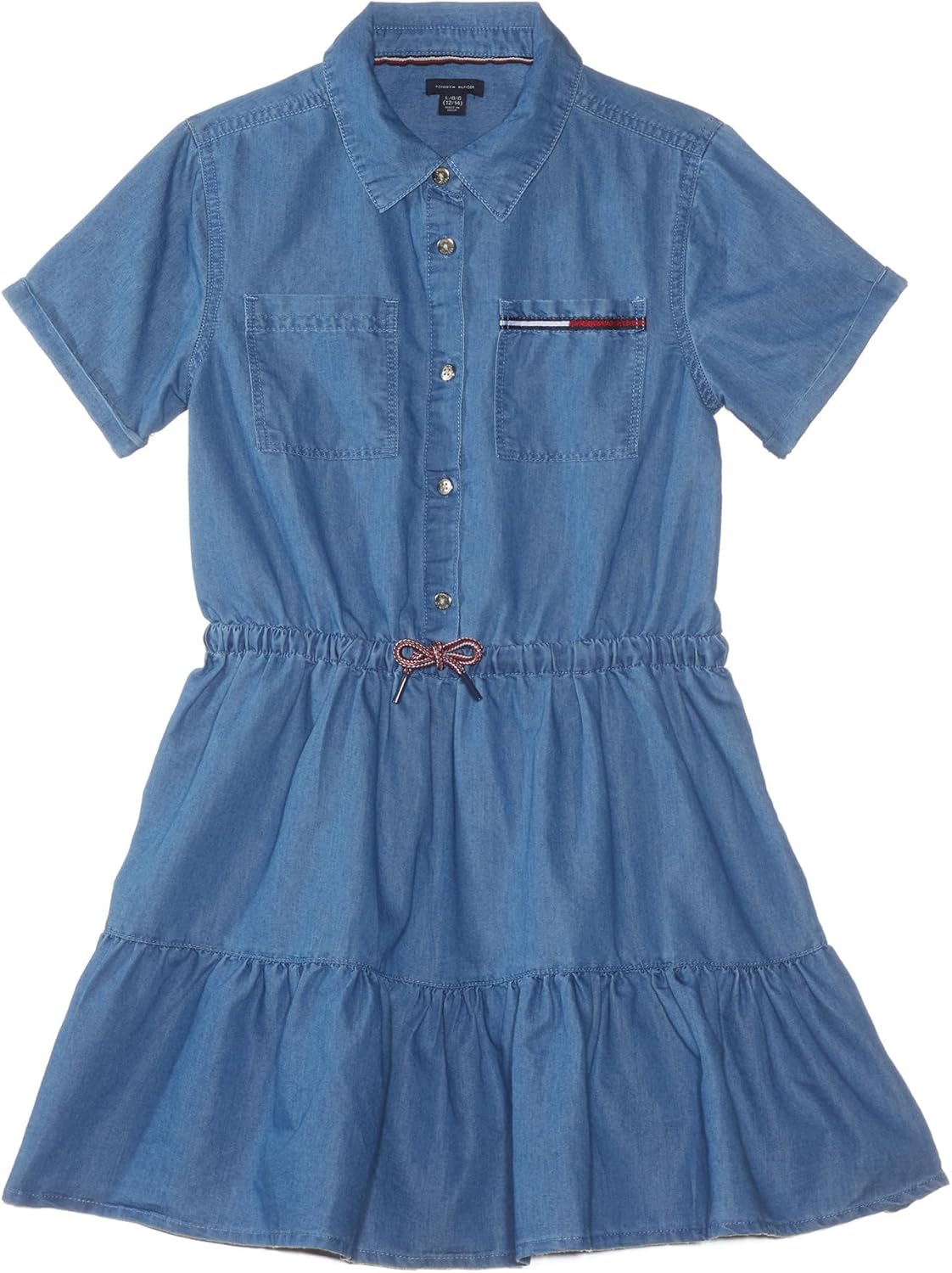 Платье Tommy Hilfiger для девочек из легкого денима с короткими рукавами, воротником и присборенной талией, Highline Wash
Платье Tommy Hilfiger для девочек из легкого денима с короткими рукавами, воротником и присборенной талией, Highline Wash
