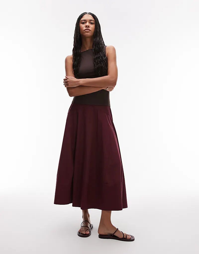 Юбка макси Topshop с заниженной талией и разрезами бордового цвета
Юбка макси Topshop с заниженной талией и разрезами бордового цвета