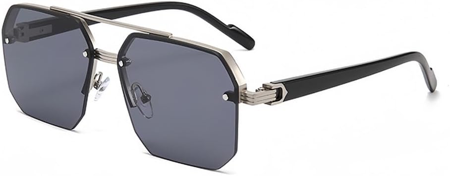 Мужские солнцезащитные очки с увеличенными двойными перемычками, многоугольными металлическими линзами, градиентным затемнением и защитой от УФ-излучения UV400. Женские солнцезащитные очки HYYZZC, Silver-gray
Мужские солнцезащитные очки с увеличенными двойными перемычками, многоугольными металлическими линзами, градиентным затемнением и защитой от УФ-излучения UV400. Женские солнцезащитные очки HYYZZC, Silver-gray