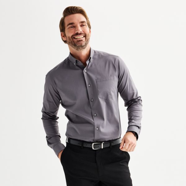 Мужская немнущаяся классическая рубашка с пуговицами и отложным воротником Slim Fit Apt. 9, цвет gray haze
Мужская немнущаяся классическая рубашка с пуговицами и отложным воротником Slim Fit Apt. 9, цвет gray haze