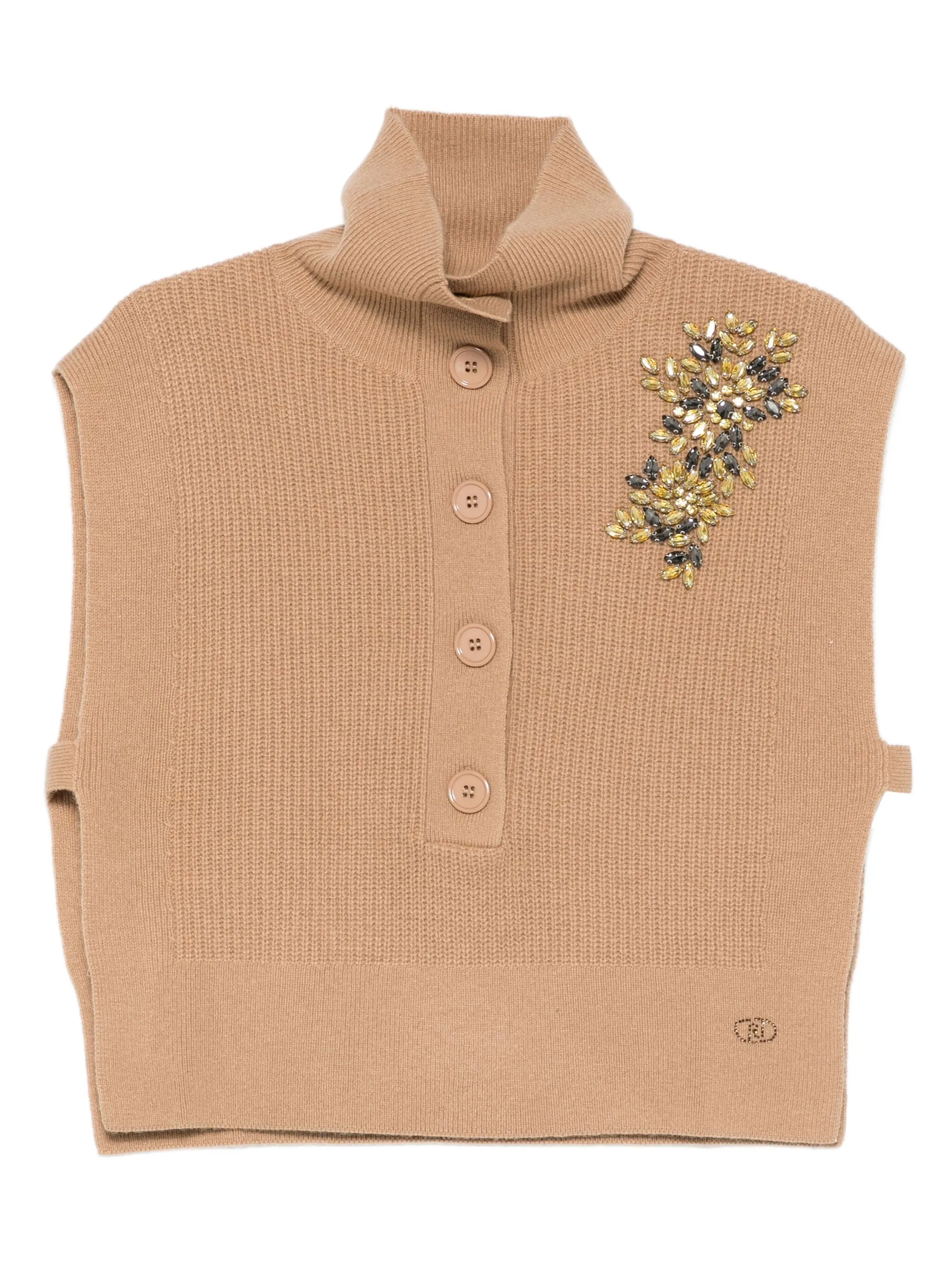 Жилет на пуговицах, украшенный кристаллами Liu Jo, коричневый
Жилет на пуговицах, украшенный кристаллами Liu Jo, коричневый