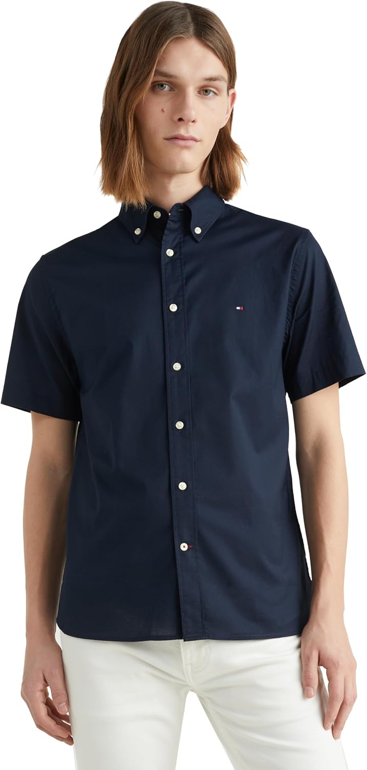 Мужские рубашки Tommy Hilfiger с коротким рукавом из поплина, классический крой, мужские рубашки на пуговицах, Desert Sky
Мужские рубашки Tommy Hilfiger с коротким рукавом из поплина, классический крой, мужские рубашки на пуговицах, Desert Sky