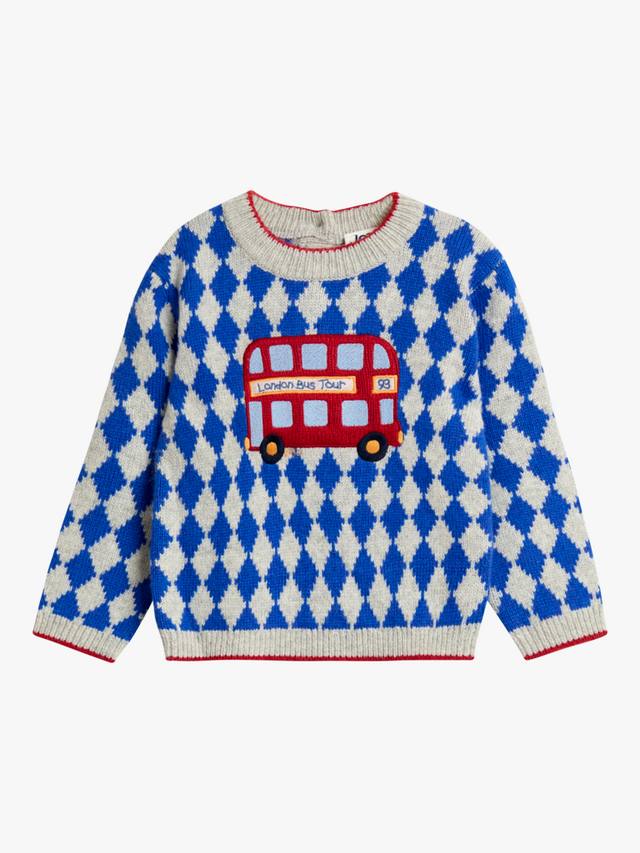 Детский джемпер с аппликацией автобус из шерстяной смеси JoJo Maman Bébé, Blue
Детский джемпер с аппликацией автобус из шерстяной смеси JoJo Maman Bébé, Blue