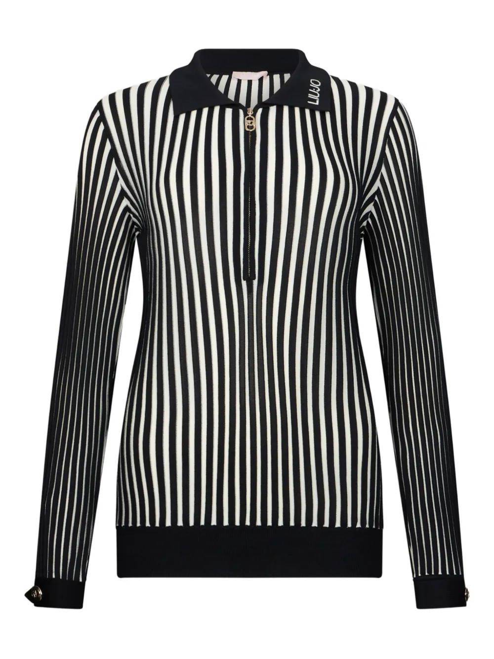 Топ в рубчик с наполовину расстегивающейся молнией Liu Jo, черный
Топ в рубчик с наполовину расстегивающейся молнией Liu Jo, черный