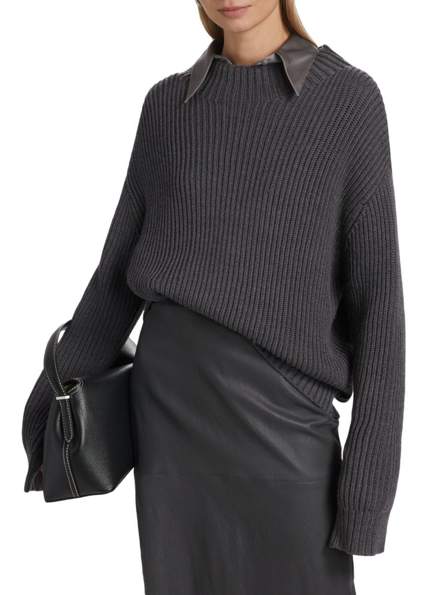 Свитер Macie из мериносовой шерсти в рубчик TWP, угольный
Свитер Macie из мериносовой шерсти в рубчик TWP, угольный