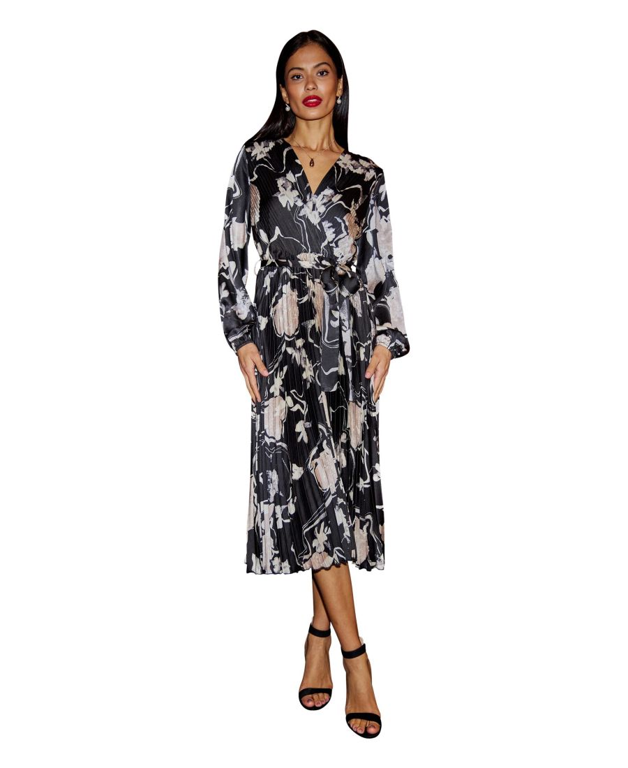 Женское атласное платье миди с длинными рукавами и цветочным принтом Yumi, Black
Женское атласное платье миди с длинными рукавами и цветочным принтом Yumi, Black