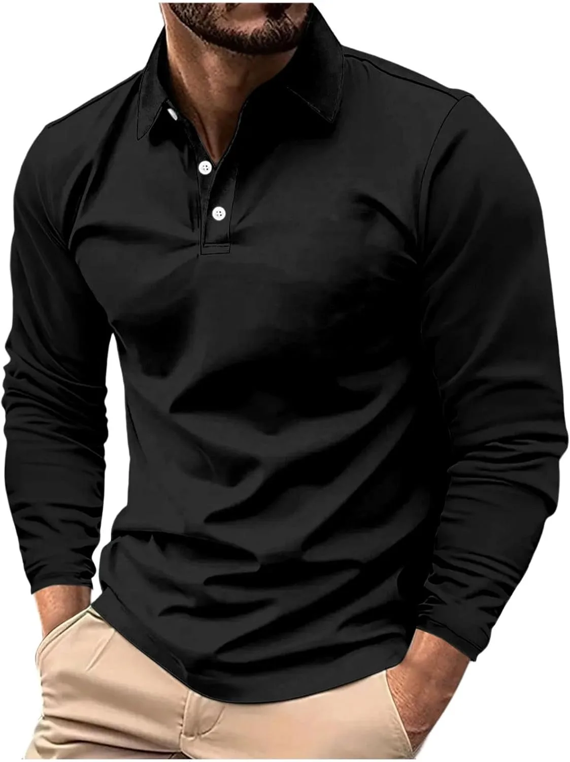 Мужская поло с длинным рукавом и воротником на пуговицах
Мужская поло с длинным рукавом и воротником на пуговицах