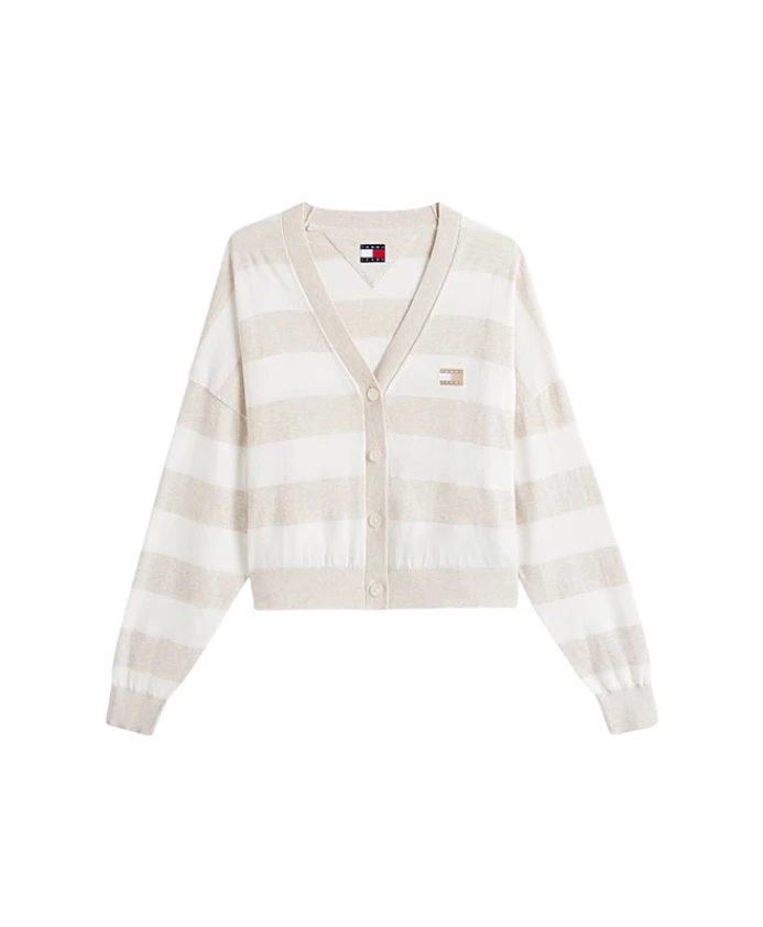 Полосатый кардиган с V-образным вырезом. Tommy Jeans, бежевый
Полосатый кардиган с V-образным вырезом. Tommy Jeans, бежевый